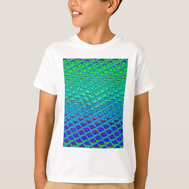 Camiseta Impressão de Arte de Motif Azul Italiano (Frente)