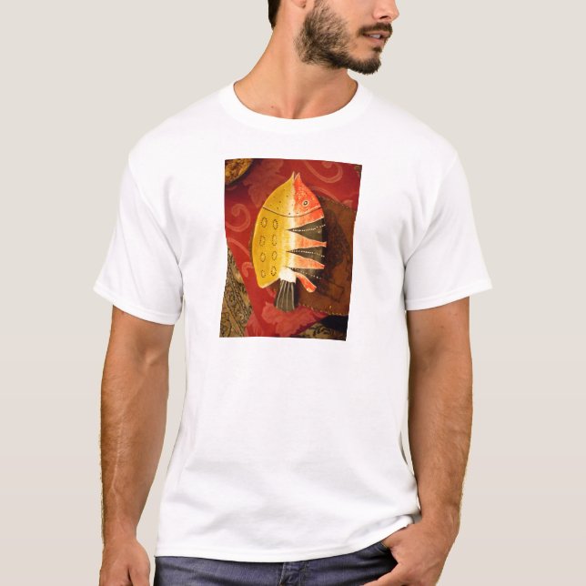 Camiseta Impressão de Arte de Peixe de Barba Tigre com Sens (Frente)