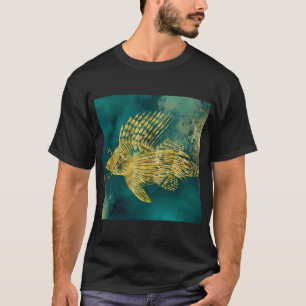 Camiseta Impressão de arte em aquarela de peixes tropicais 