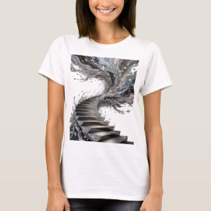 Camiseta Impressão de Arte em Prata ARTE ABSTRATA Engraçada