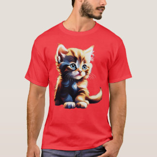 Camiseta impressão de arte engraçada de gato Este bonitinho