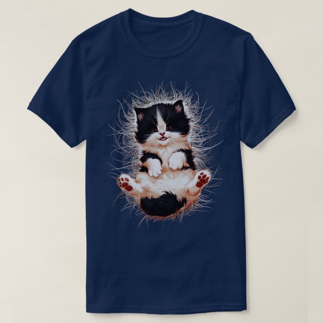 Camiseta impressão de arte engraçada de gato Este bonitinho (Frente do Design)