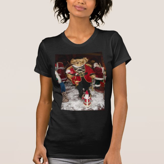 Camiseta Impressão de Arte Feriada do Urso de Natal Regal (Frente)