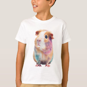 Camiseta Impressão de Arte Fina de Cavy Peruano Prismático