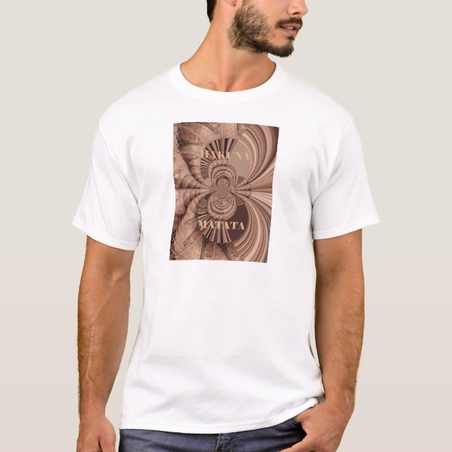 Camiseta Impressão de Arte Fractal de Hakuna Matata African (Frente)