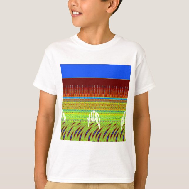 Camiseta Impressão de Arte Geométrica Colorida (Frente)