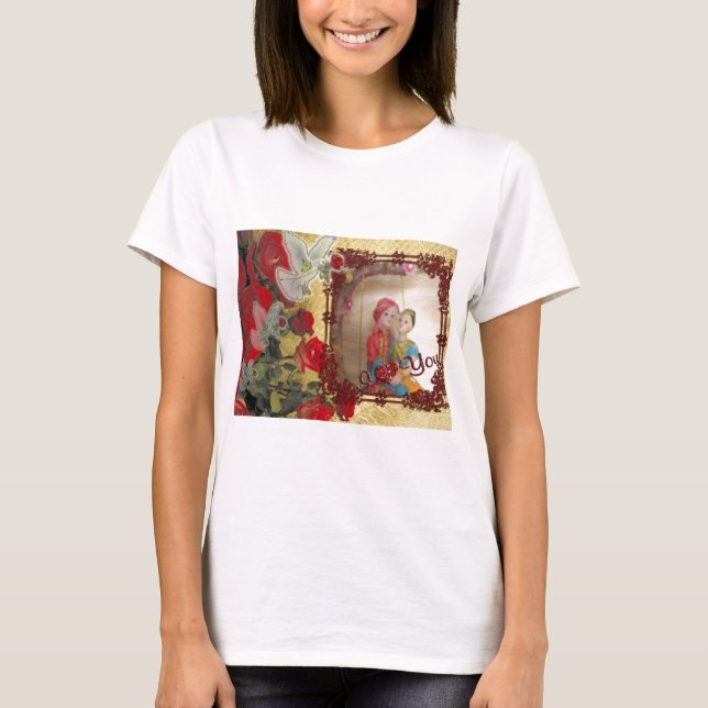 Camiseta Impressão de Arte Gráfica Doll de Casamento (Frente)