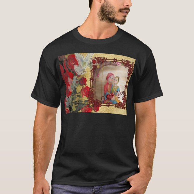 Camiseta Impressão de Arte Gráfica Doll de Casamento (Frente)