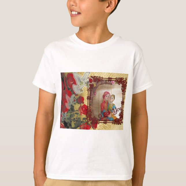 Camiseta Impressão de Arte Gráfica Doll de Casamento (Frente)