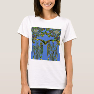 Camiseta Impressão de Arte Iridescente com Design Abstrato