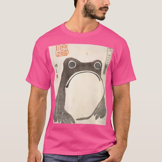 Camiseta Impressão de Arte Japonês Sapo Grumpy (Frente)