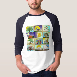 Camiseta Impressão de Arte Judaica 12 Tribos de Israel