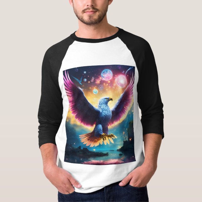 Camiseta "Impressão de Arte Majestosa da Águia - Captivando (Frente)