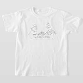Camiseta Impressão de Arte Minimalista de Uma Linha