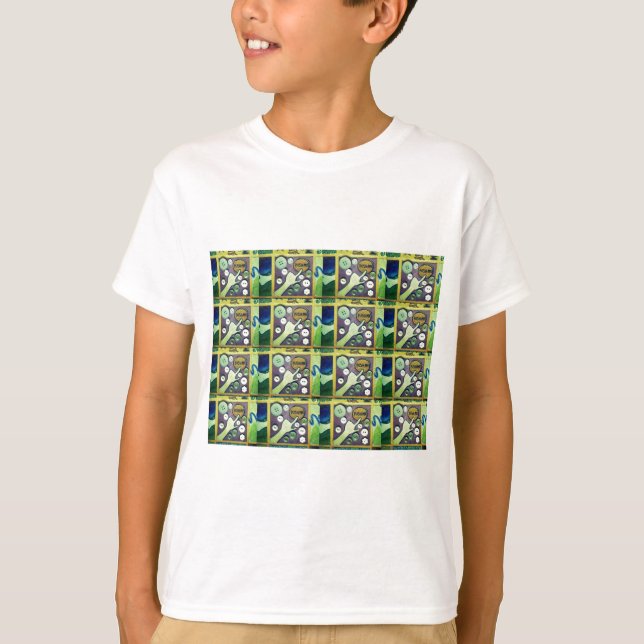 Camiseta Impressão de Arte Mosaica Divertida Contemporânea  (Frente)