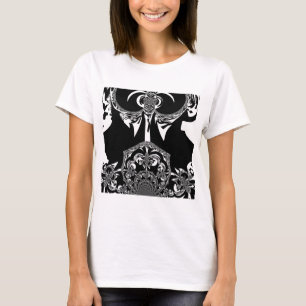 Camiseta Impressão de Arte Negra e Branca Africano