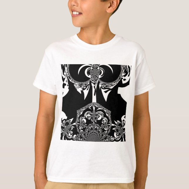 Camiseta Impressão de Arte Negra e Branca Africano (Frente)