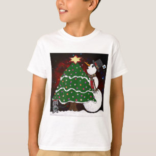 Camiseta Impressão de Arte Surpresa de Árvore de Natal