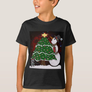 Camiseta Impressão de Arte Surpresa de Árvore de Natal