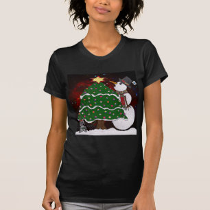 Camiseta Impressão de Arte Surpresa de Boneco de Neve de Ár
