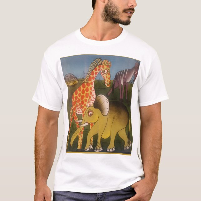 Camiseta Impressão de Arte Tripartida Africana (Frente)