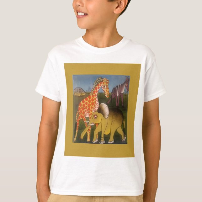 Camiseta Impressão de Arte Tripartida Africana (Frente)