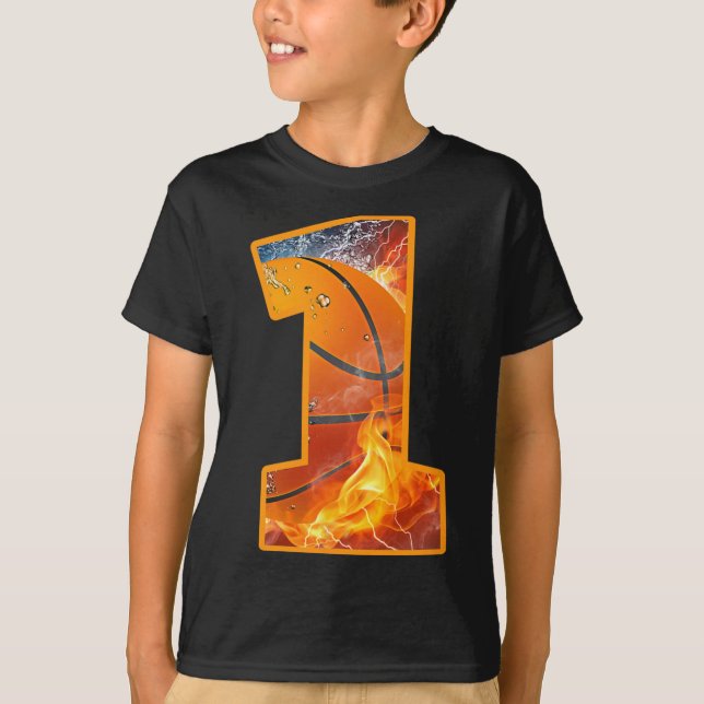 Camiseta Impressão de basquete de primeiro aniversario 1 an (Frente)