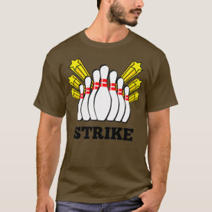 Camiseta Impressão De Boliche Com 10 Pinos E Estrelas T
