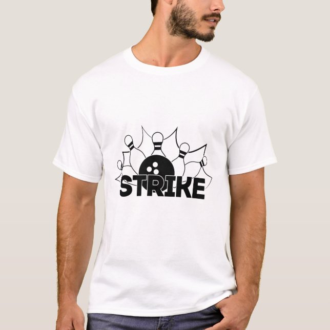 Camiseta Impressão de Boliche de Sinal de Greve (Frente)
