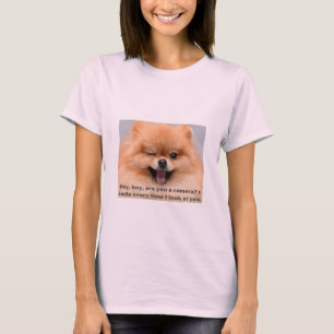 Camiseta Impressão de Cachorro Engraçado - Ei garoto