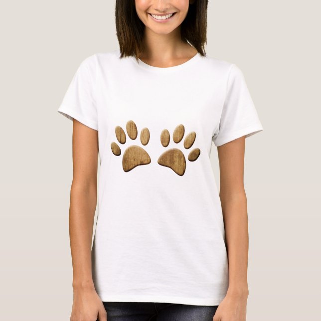 Camiseta Impressão de Cães de Madeira (Frente)