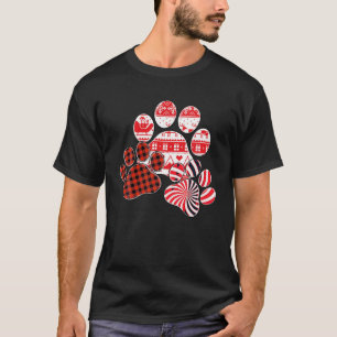 Camiseta Impressão de Canas de Cana-de-Xadrez Vermelha Feli