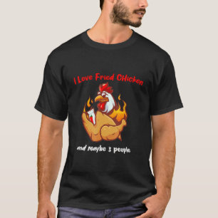 Camiseta impressão de carta adoro frango frito e talvez trê