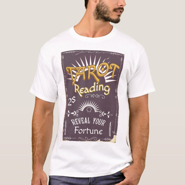 Camiseta Impressão de colheita do Tarot Reader (Frente)