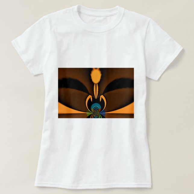 Camiseta Impressão de Contraste de Cor abstrato (Frente do Design)
