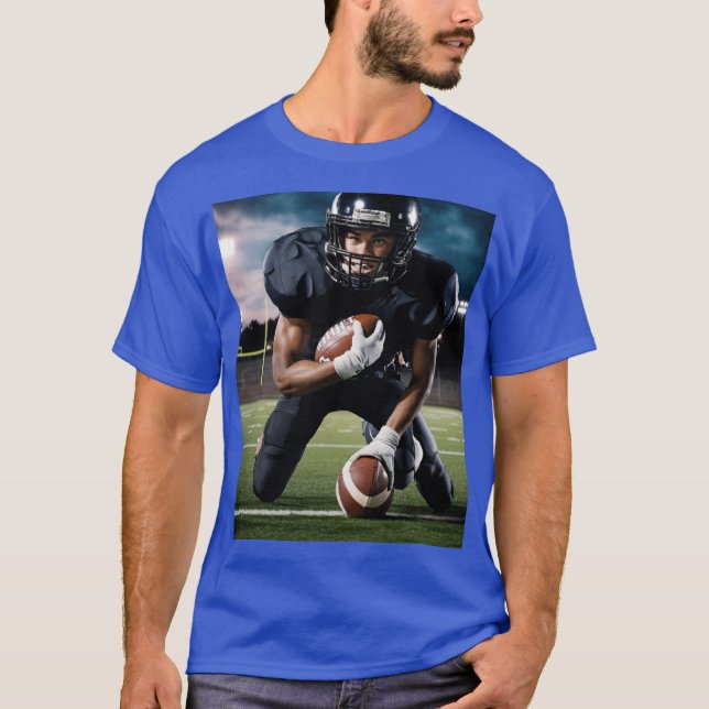 Camiseta impressão de cor azul design de qualidade (Frente)