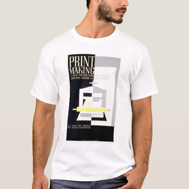 Camiseta Impressão de cor que faz WPA 1938 (Frente)