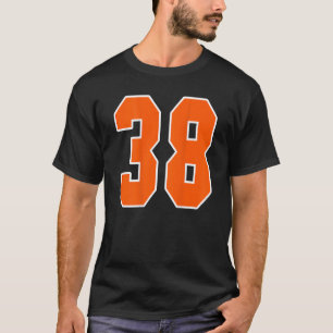 Camiseta Impressão de costas laranja número 38 do bloco esp