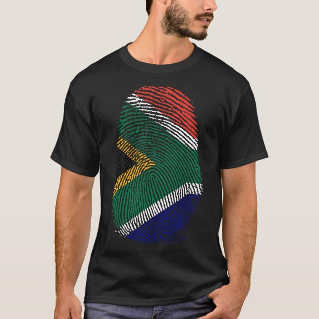 Camiseta Impressão de dedo - África do Sul (Frente)