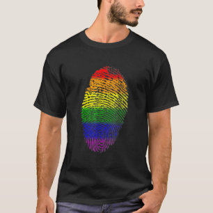 Camiseta Impressão de Dedo Dna Lgbtq Orgulho gay de Sinaliz