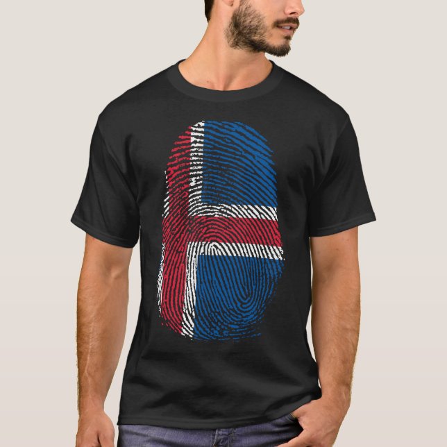 Camiseta Impressão de dedo - Islândia (Frente)