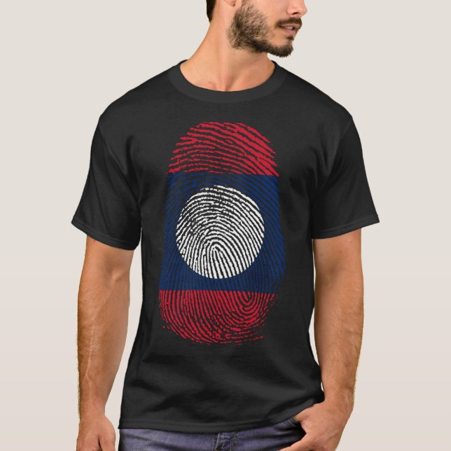 Camiseta Impressão de dedo - Laos (Frente)