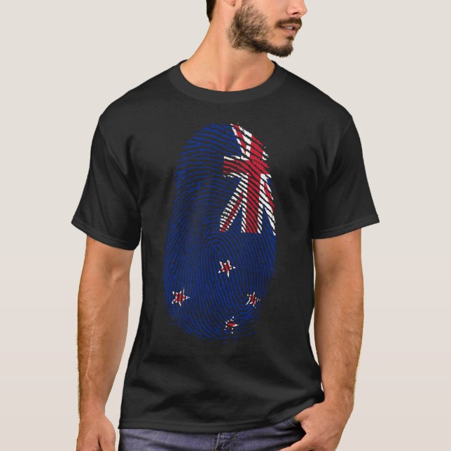 Camiseta Impressão de dedo - Nova Zelândia (Frente)