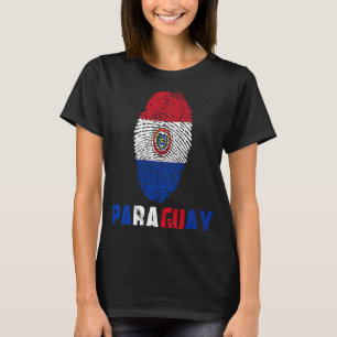 Camiseta Impressão de dedo paraguaio I ama Viagem Paraguai