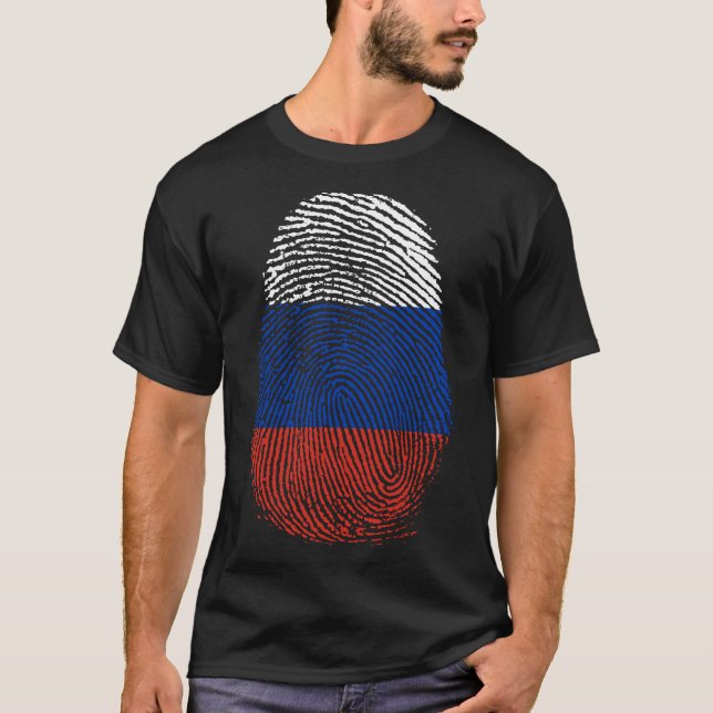 Camiseta Impressão de dedo - Rússia (Frente)