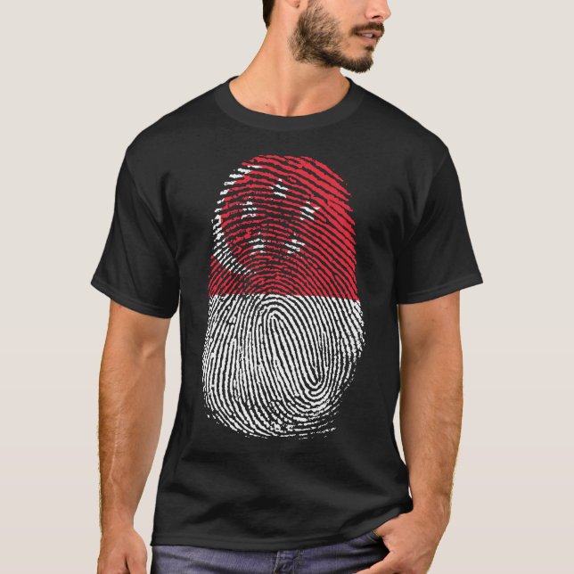 Camiseta Impressão de dedo - Singapura (Frente)