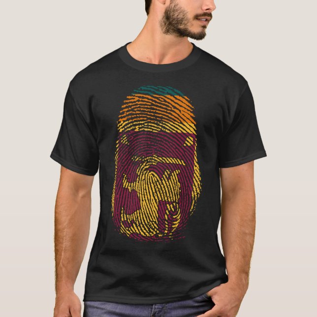 Camiseta Impressão de dedo - Sri Lanka (Frente)