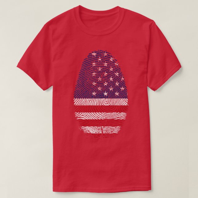Camiseta IMPRESSÃO de dedos EUA (Frente do Design)