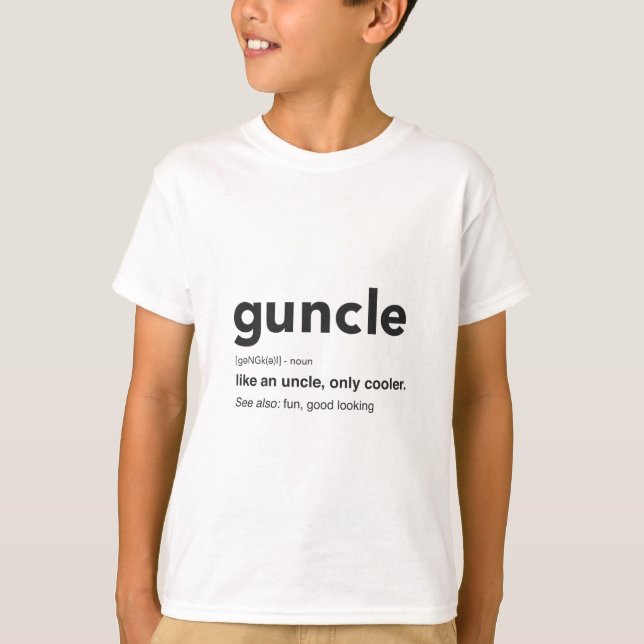 Camiseta Impressão de Definição de Guncle Engraçado (Frente)