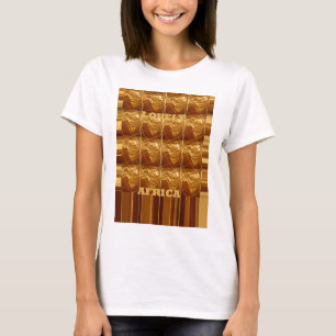 Camiseta Impressão de Design de Padrão de Mapeamento de Áfr